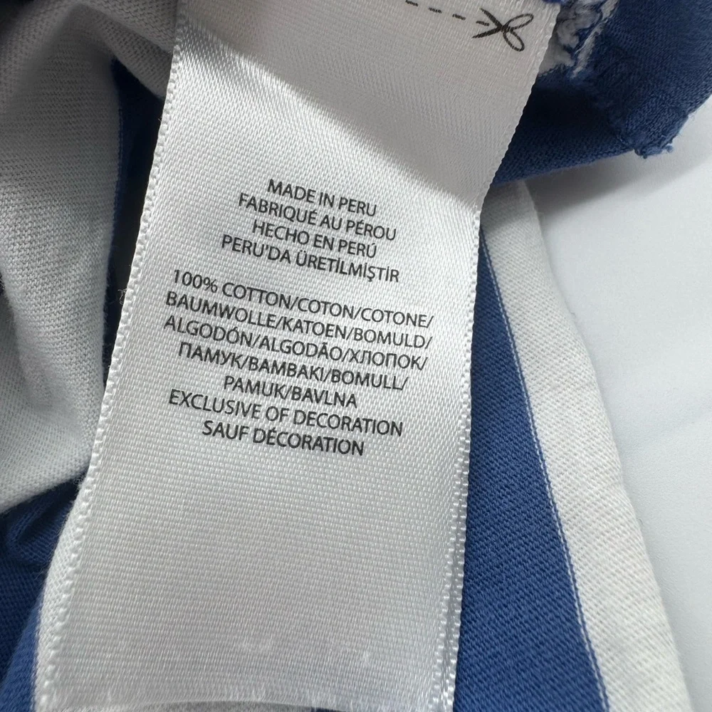 Polo by Ralph Lauren Women's Striped Navy and White Tee, Size Medium - Picture 6 of 11